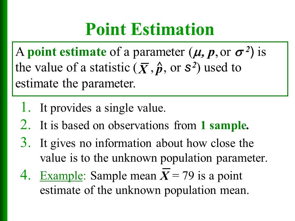 Estimate a population parameter